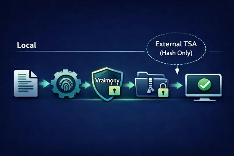 Diagram showing local checking with optional external witnessing.